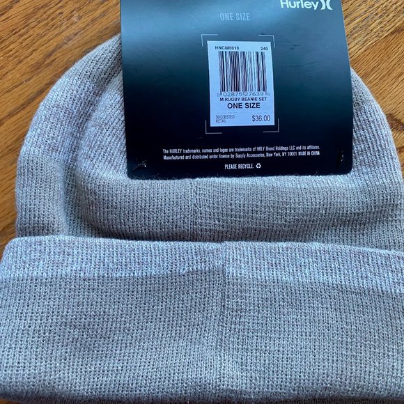 Nwt Hurley 2 Pack Rugby Knit Beanie Winter Hat Cap Skully Set Toque Skate Board - Picture 4 of 5